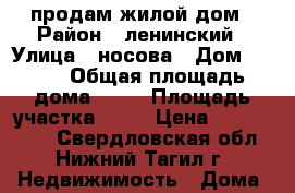 продам жилой дом › Район ­ ленинский › Улица ­ носова › Дом ­ 143 › Общая площадь дома ­ 47 › Площадь участка ­ 13 › Цена ­ 1 300 000 - Свердловская обл., Нижний Тагил г. Недвижимость » Дома, коттеджи, дачи продажа   . Свердловская обл.,Нижний Тагил г.